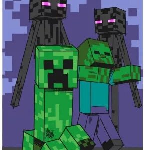 Badhandduk Minecraft Enderman 70X140cm 100% bomull
