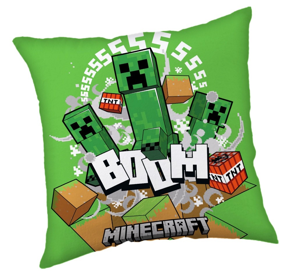 Dekorativ kudde 40x40 cm med Minecraft Creeper Boom motiv