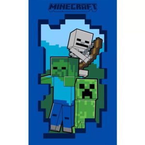 Handduk Minecraft Blå 30x50cm Gästhandduk 100% Bomull