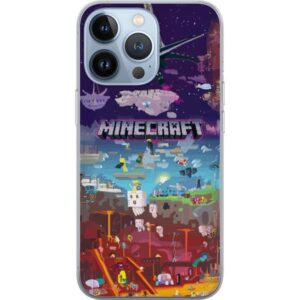 Kompatibelt Mobilskal till Apple iPhone 13 Pro Minecraft värld med äventyr karaktärer och ikoniska miljöer färgstarkt blockmotiv för fans