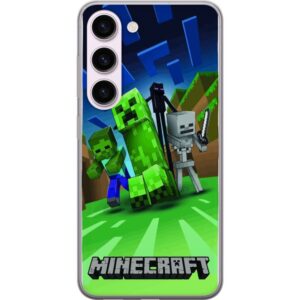 Kompatibelt Mobilskal till Samsung Galaxy S23 Minecraft Creeper mobilskal i klassisk grön pixelstil