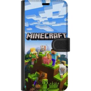 Kompatibelt Plånboksfodral till Samsung Galaxy A16 5G Minecraft pixelvärld Creeper gaming design