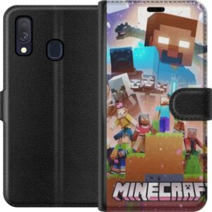 Kompatibelt Plånboksfodral till Samsung Galaxy A40 Minecraft