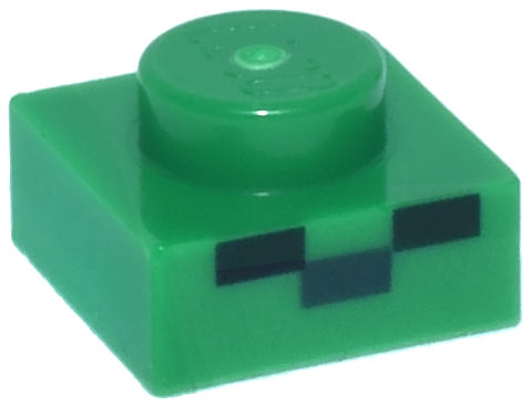 LEGO Plate 1x1 Minecraft Micromob Zombie Face Grön R1179-6546787