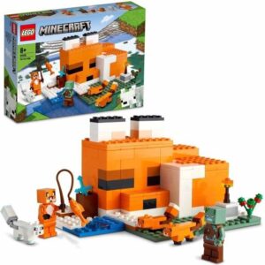 LEGO® 21178 Minecraft The Fox's Refuge, Bygga leksakshus, Barn från 8 år, Set med zombiefigurer, Djur