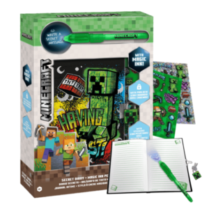 Låsbar dagbok med UV-penna och Minecraft-klistermärken, 1 st