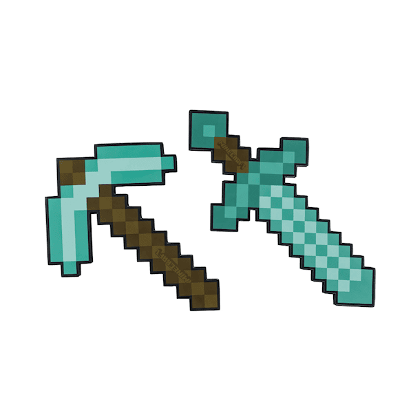 Leksaksvärd Set Pickaxe och Diamond i Skum Minecraft
