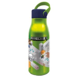 MINECRAFT ALUMINIUMFLASKA MED FLEXI-HANDTAG 760 ML Vattenflaska för barn tillverkad av tålig aluminium för enkel drickning. Innehåller lock med si...