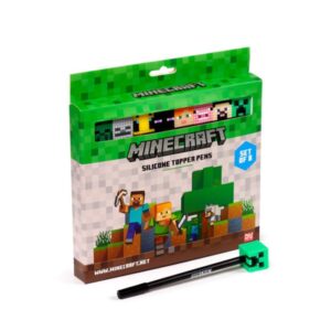 Minecraft 8-Pack Penna med Smal Spets med Silikontopper