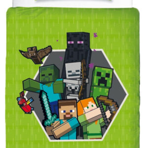 Minecraft Bäddset 150x210cm Vändbart - Minecraft - Leksaksaffären