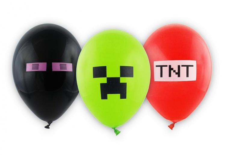 Minecraft Ballonger - Creeper, Enderman, TNT - 6 st