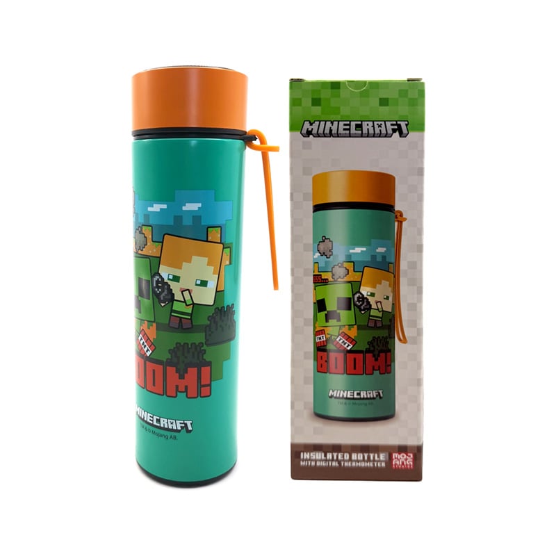 Minecraft - Boom - Hot & Cold Digital Thermometer Bottle - 15Oz