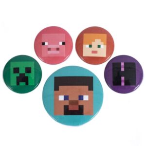 Minecraft Button Pig Badge Set