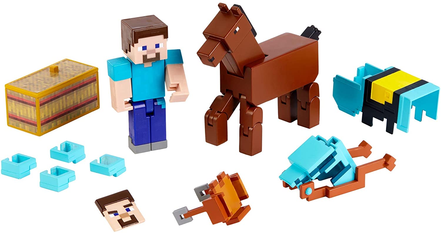 Minecraft Comic Steve & Diamond Armored Horse