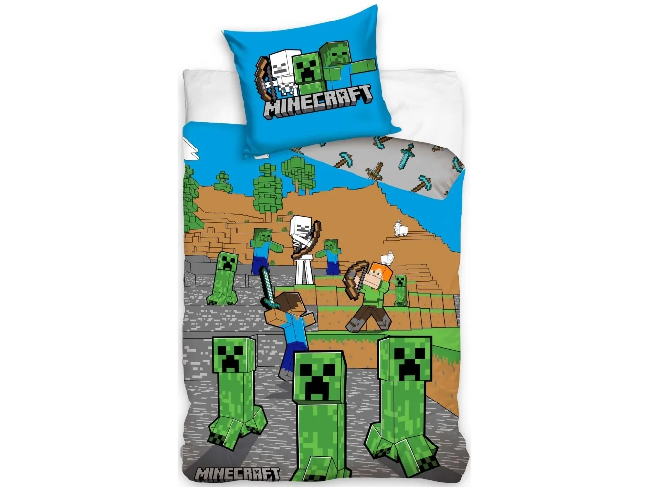 Minecraft Creeper Enderman sängkläder i 100 % bomull