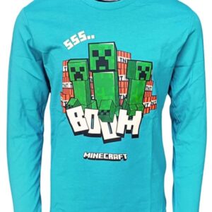 Minecraft Creeper Tshirt -barntröja med lång ärm, topp