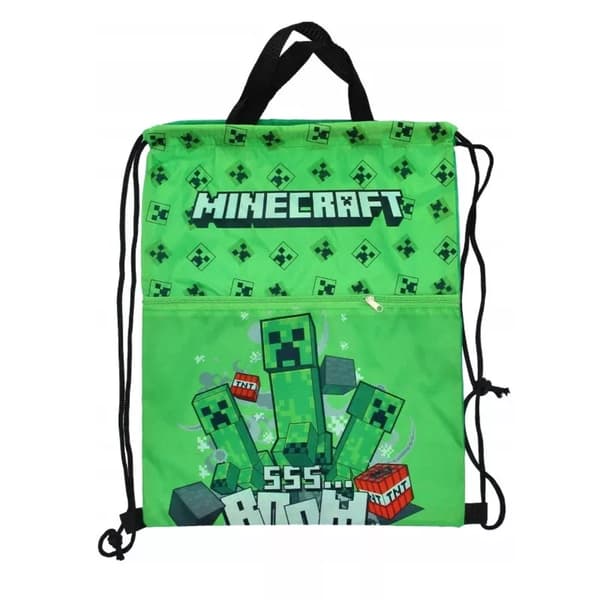 Minecraft Gympapåse 45 cm - Gymnastikpåse Barn - Sportpåse & Skolväska - Minecraft Motiv