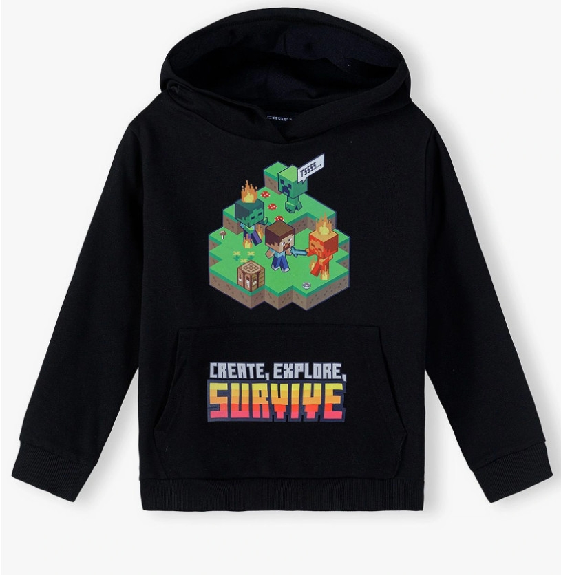 Minecraft Hoodie för Barn - Huvtröja - 8 år