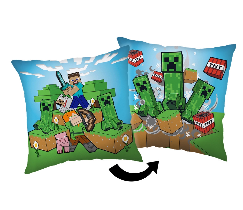 Minecraft Kudde med Creeper Chaos Motiv - 40×40cm