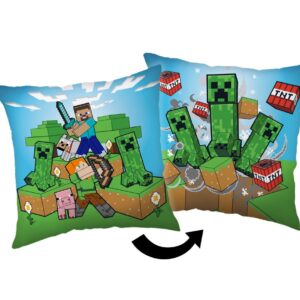 Minecraft Kudde med Creeper Chaos Motiv - 40×40cm