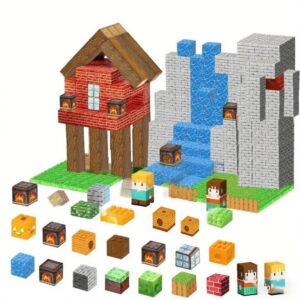 Minecraft Magnetblock 70st + 5 figurer