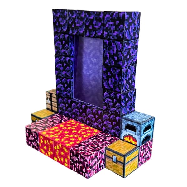 Minecraft Magnetiska Block Kuber med Stark Magnet 32 DELAR + FIGUR