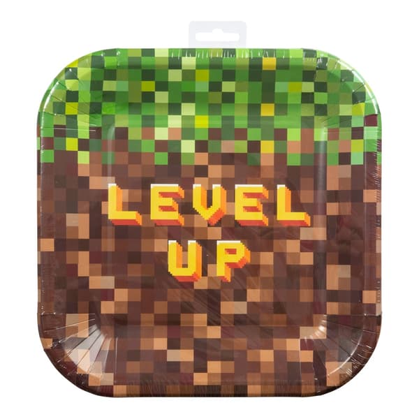 Minecraft Papperstallrik Level up Kalas 8-pack
