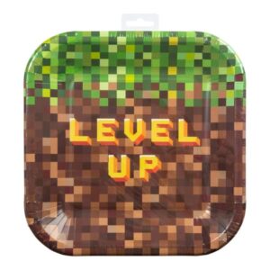 Minecraft Papperstallrik Level up Kalas 8-pack