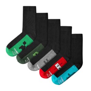 Minecraft Pojkar Skollogga Mellanhöga Strumpor (5-pack)