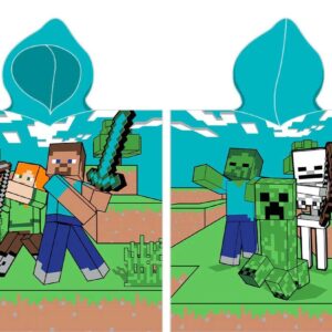 Minecraft Poncho badhandduk med huva - 100 procent bomull
