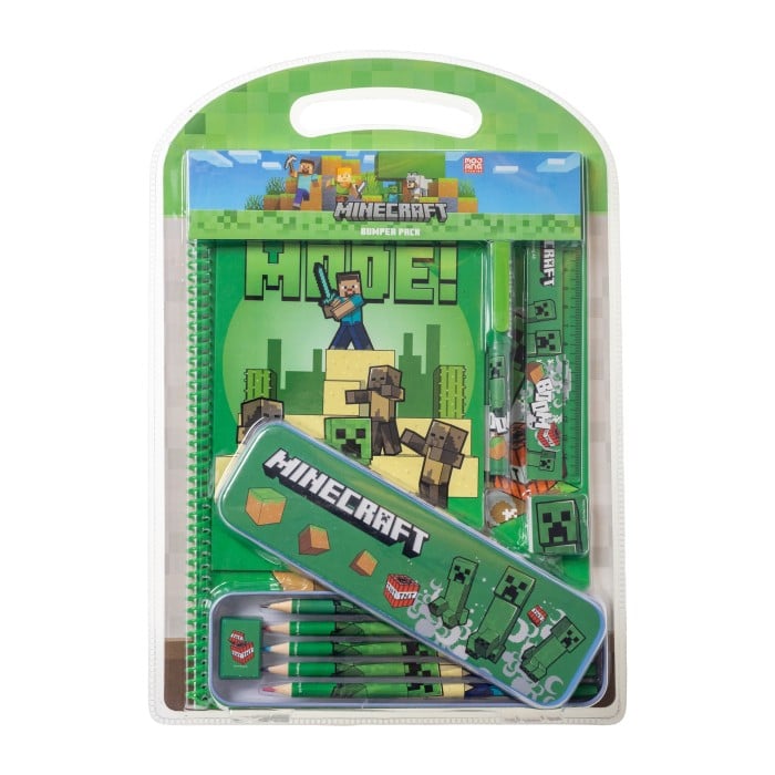 Minecraft Skrivset med pennskrin och anteckningsbok (Grön)