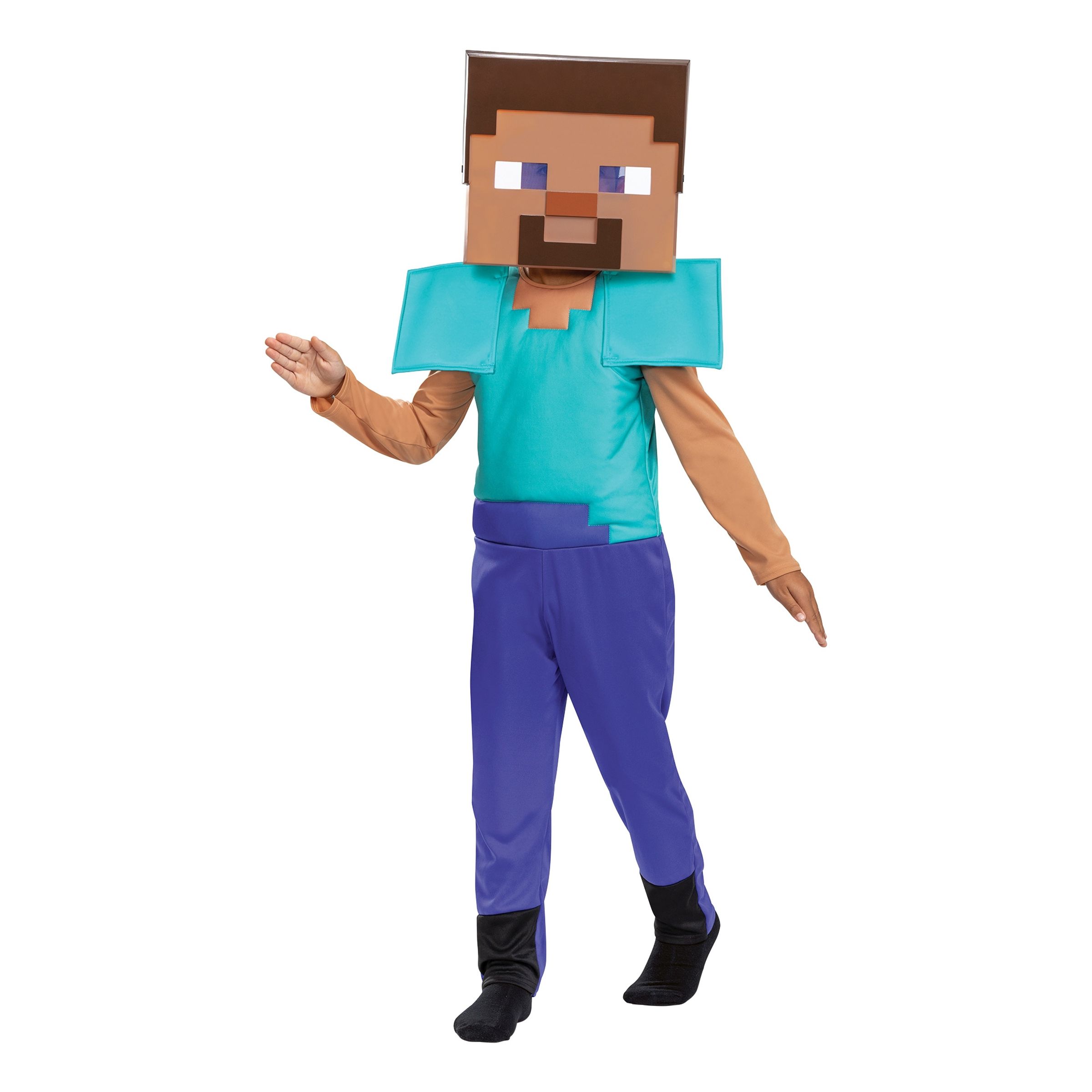 Minecraft Steve Barn Maskeraddräkt - X-Small