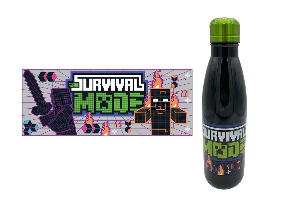 Minecraft - Survival Mode - Stainless Steel Bottle 26Oz