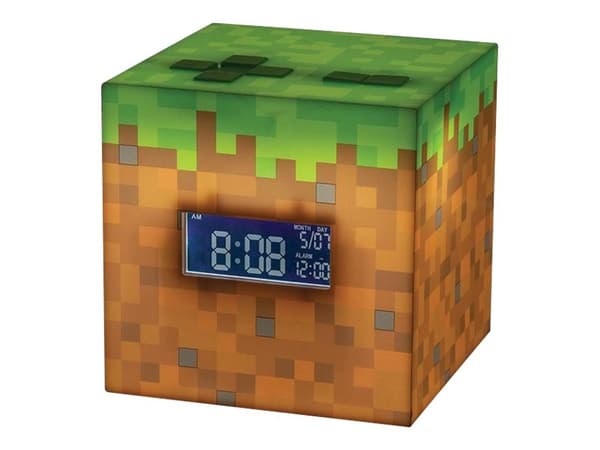 Minecraft - Väckarklocka för sovrum, gaming, man cave - block - elektronisk - skrivbord