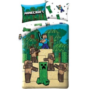 Minecraft bäddset 140 x 200 cm - 100 % bomull