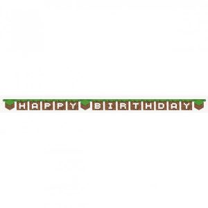 Minecraft banderoll Happy Birthday