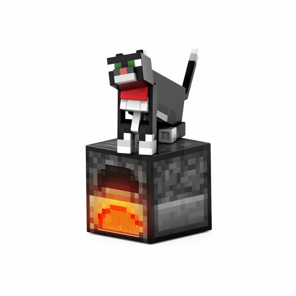 Minecraft svartvit katt på diamantnivå