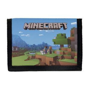 Nylonplånbok med kardborrestängning: Minecraft, slitstark plånbok med livfull och unik design