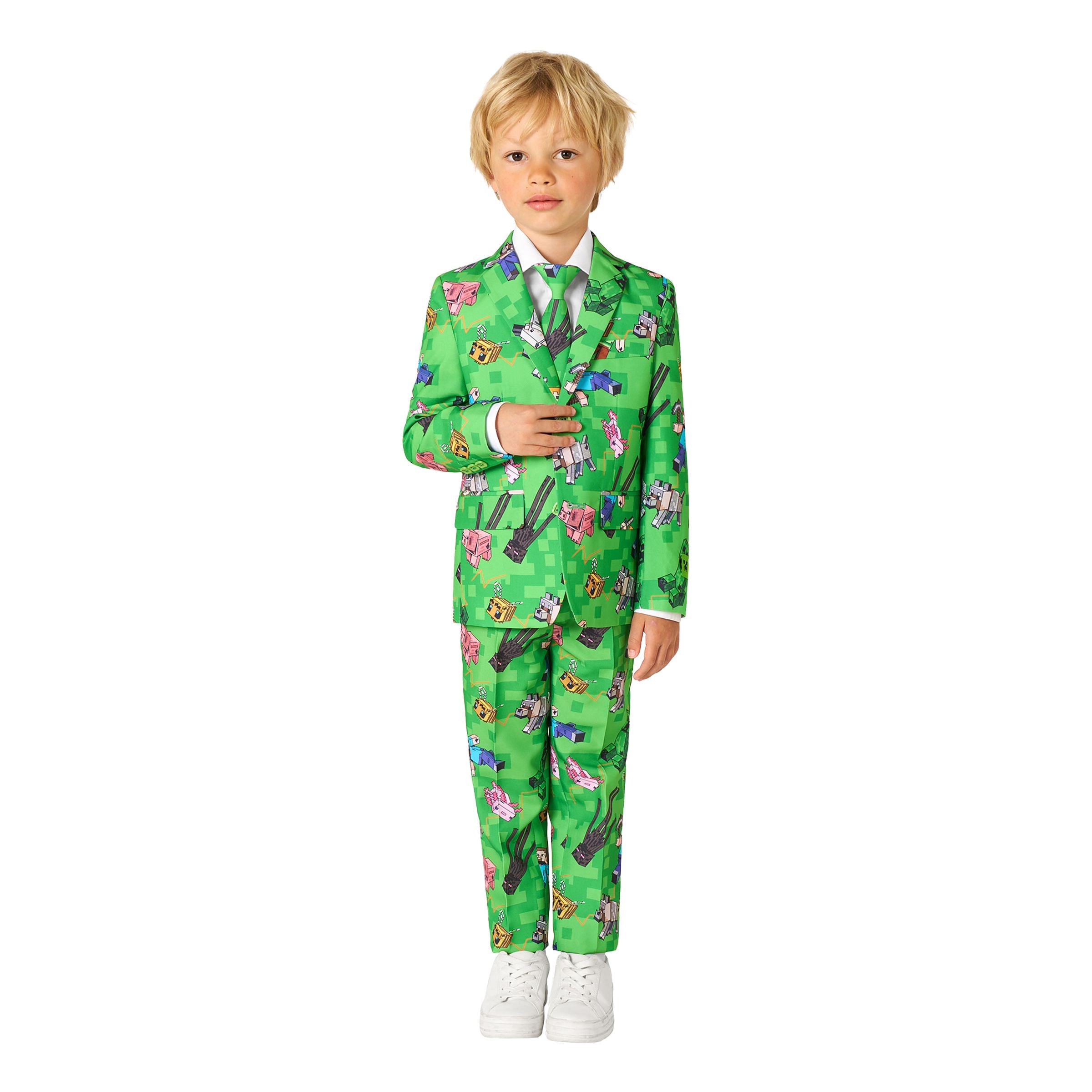 OppoSuits Boys Minecraft Kostym - 122/128