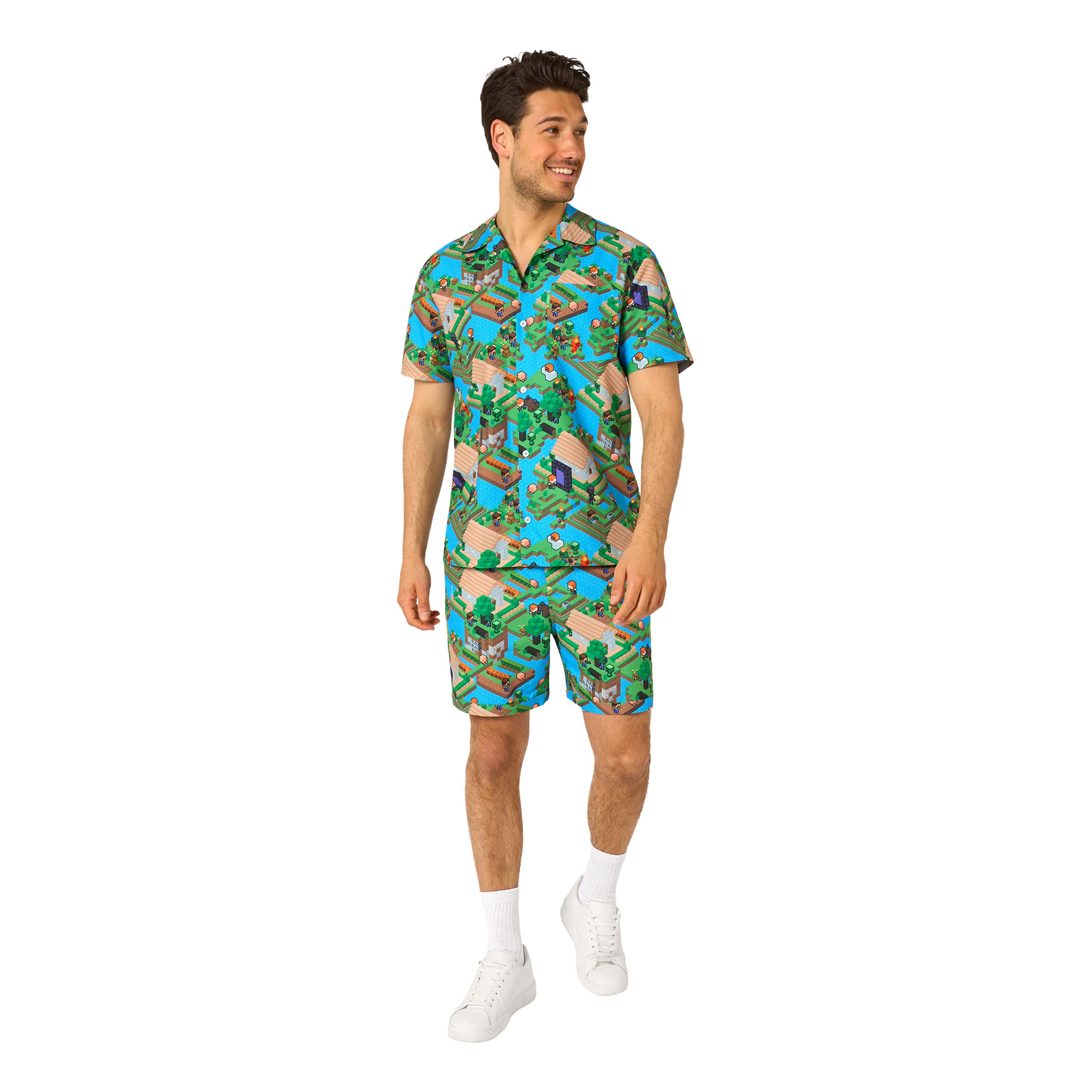 OppoSuits Minecraft Overworld Shorts Kostym - Large