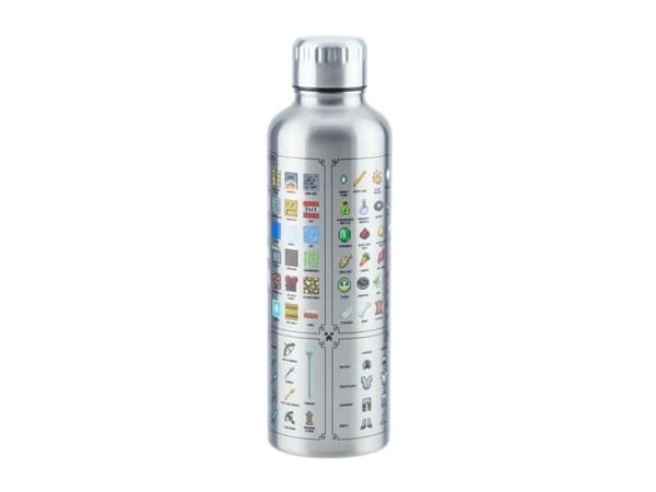 Paladone Minecraft Metal Water Bottle, 500 ml, Daglig användning, Rostfritt stål, Rostfritt stål, Skruvlock, Rostfritt stål