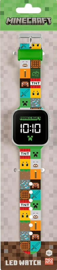 Peers Hardy - Led Strap Watch - Minecraft Printed Led Watch (Colour)
