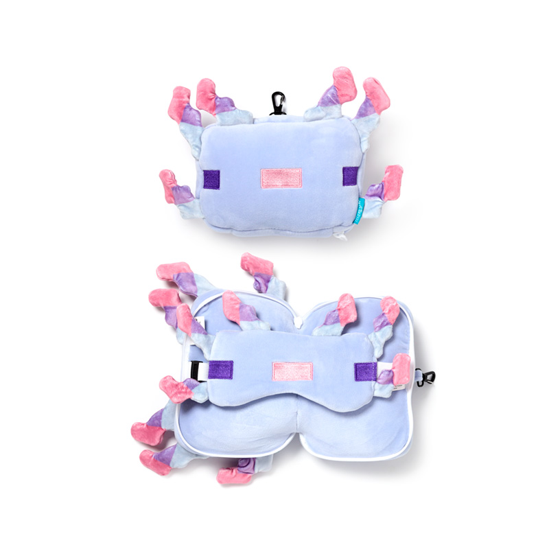 Relaxeazzz Minecraft Axolotl Formad Plysch Resekudde & Ögonmask