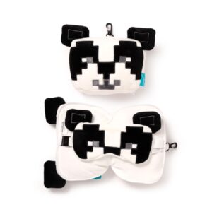 Relaxeazzz Minecraft Panda Formad Plysch Resekudde & Ögonmask