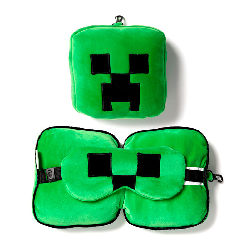 Resteazzz Minecraft Creeper travel pillow eye mask
