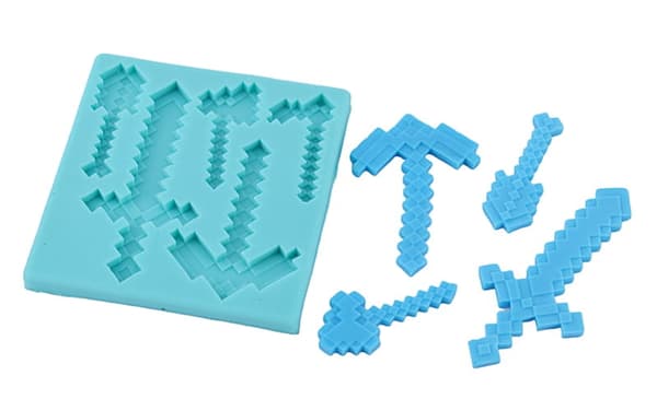 Silikonform för sockerpasta 3D Minecraft SVÄRD