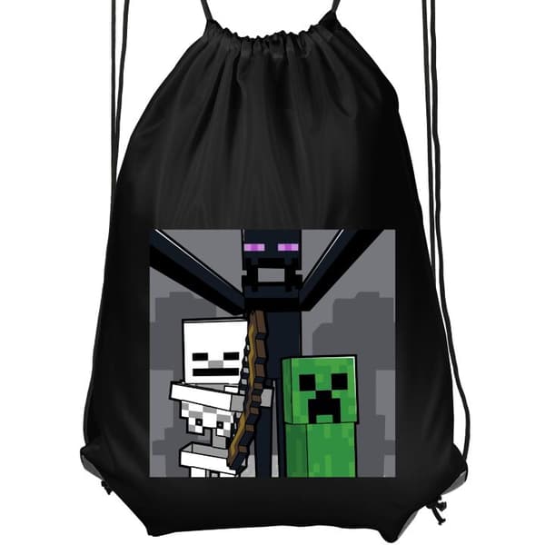 Sportig Gympapåse | Bekväm Träningsväska för Barn Svart Barn Minecraft Minecraft Svart Barn
