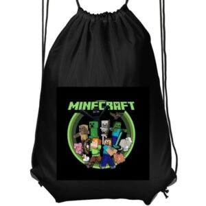Sportig Gympapåse | Bekväm Träningsväska för Barn Svart Barn Minecraft Minecraft Svart Barn