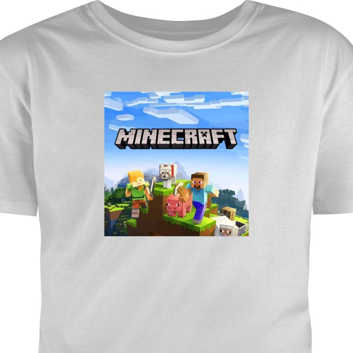 T-Shirt Minecraft Creeper block pixel retro gaming Grå XX-Large
