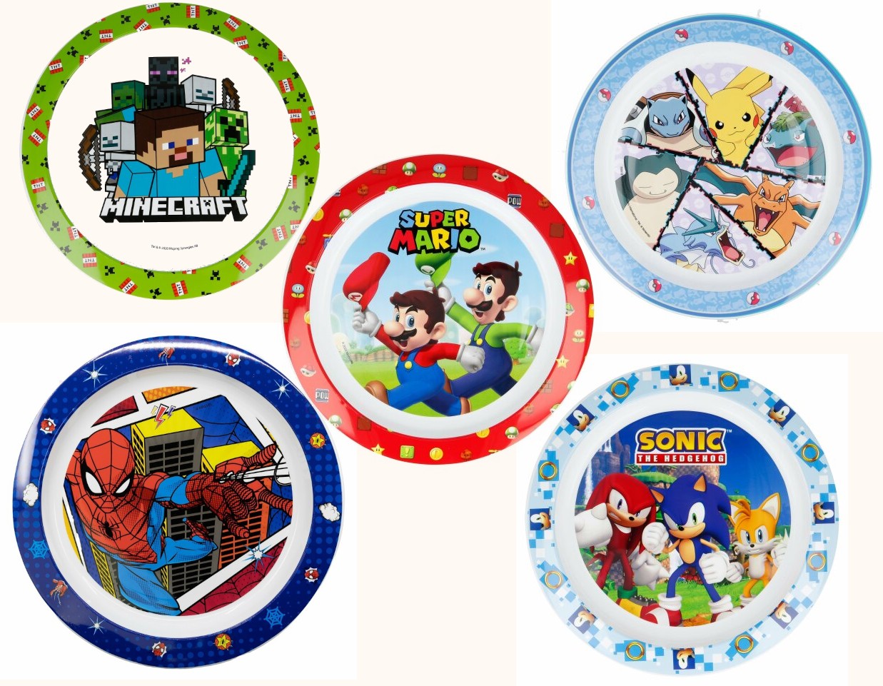 Tallrik 5st Action Minecraft m.fl.